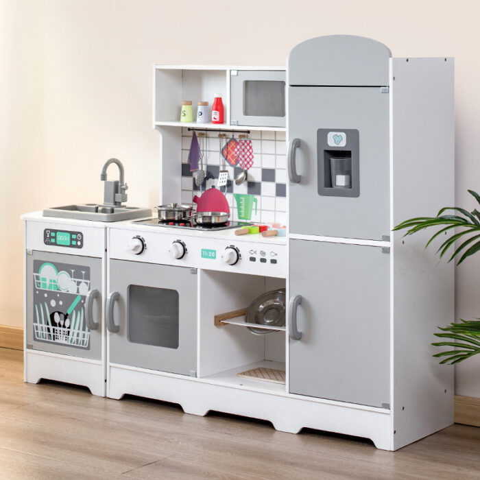 Wooden Kitchen -  Grey with Fridge - Image 11