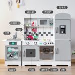 Wooden Kitchen - Grey with Fridge - Image 10