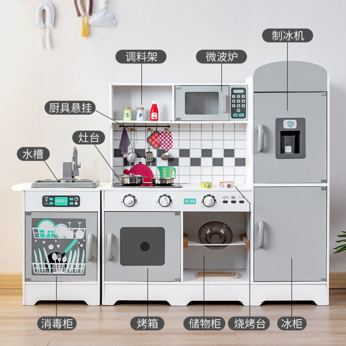 Wooden Kitchen -  Grey with Fridge - Image 10