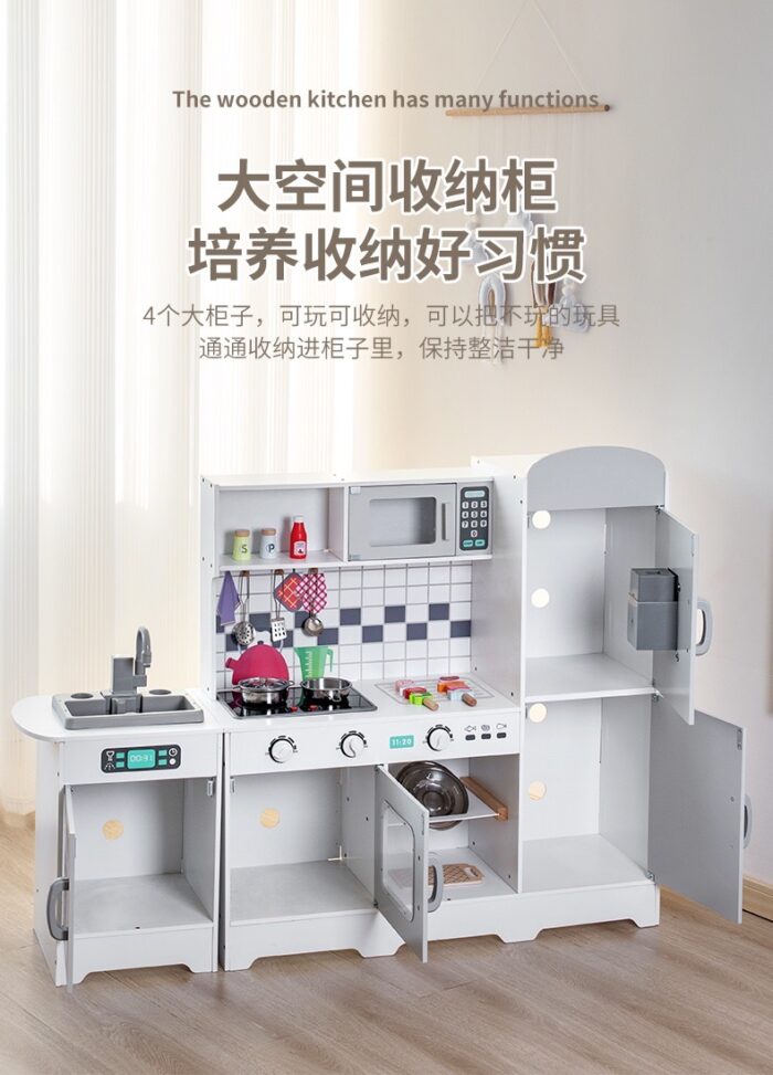 Wooden Kitchen -  Grey with Fridge - Image 5