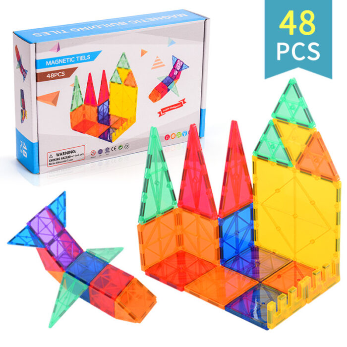 Rainbow Magnetic Tiles 48 - Image 4