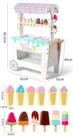 White Ice Cream Wooden Carriage - Image 3