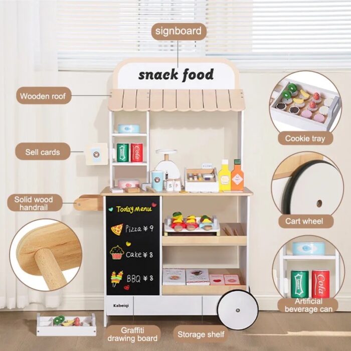 Wooden Snack Food Carriage - Image 3