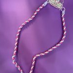 Strap- Long Braid -Pink with Purple Color