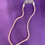 Strap- Long Braid -Pink with White Color