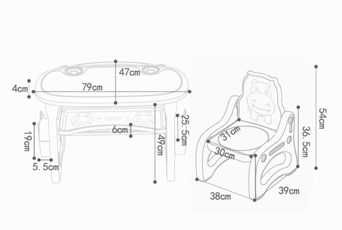 Table Hippo with 1 Chair - Green - Image 2
