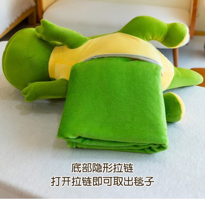 Plush Toy with Blanket - Green Dino - Image 3