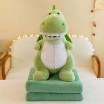 Plush Toy with Blanket - Green Dino