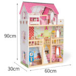 Doll House Wooden - Pink Three Story - Image 6
