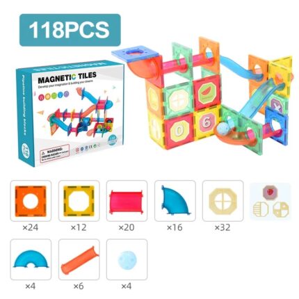 Magnetic Tiles - Ball Run 118 Pieces
