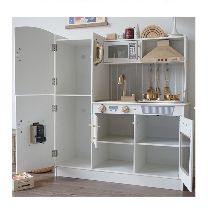 Wooden Kitchen - White with Cooler - Writing Board & Light - Image 7