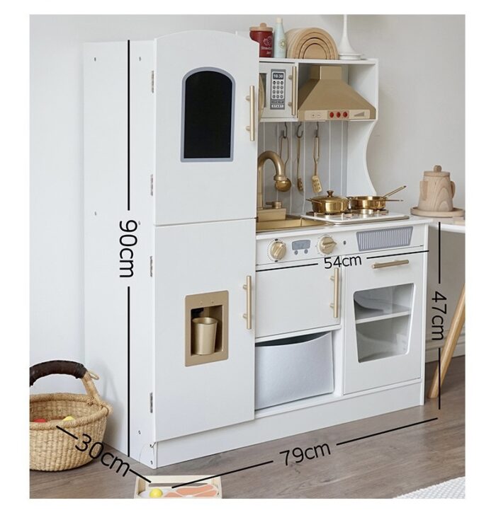 Wooden Kitchen - White with Cooler - Writing Board & Light - Image 6