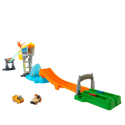 Hot Wheels Racer Verse Jurassic World Blue's Raptor Rush Track