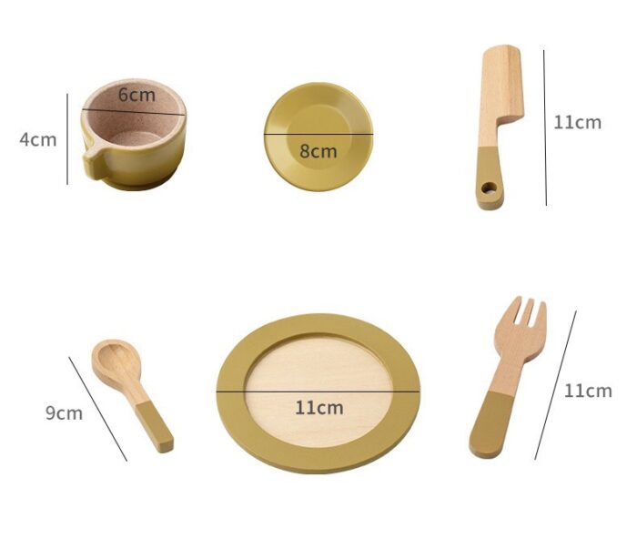 Play Kitchen Dishes - Wooden - Image 3