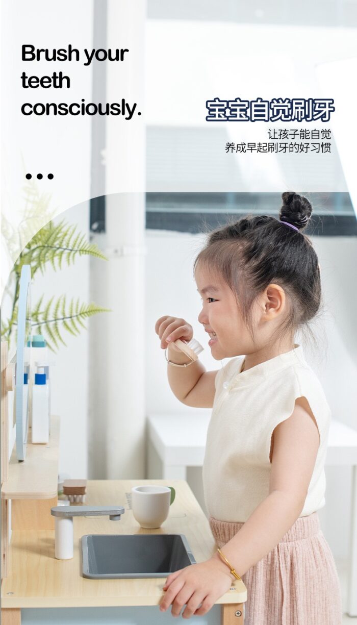 Self Care Washing Basin - Wooden - Blue Color - Image 2