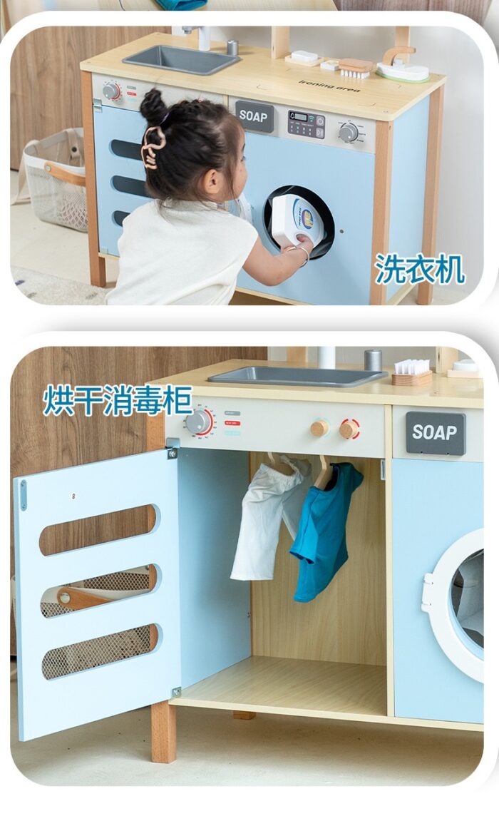 Self Care Washing Basin - Wooden - Blue Color - Image 4