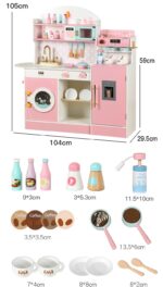 Wooden Kitchen - Pink with Coffee Counter & Fridge - Image 5