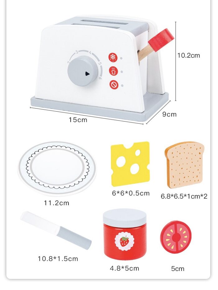 IMG_0963 Toaster White with Grey Buttons - Wooden - Image 2