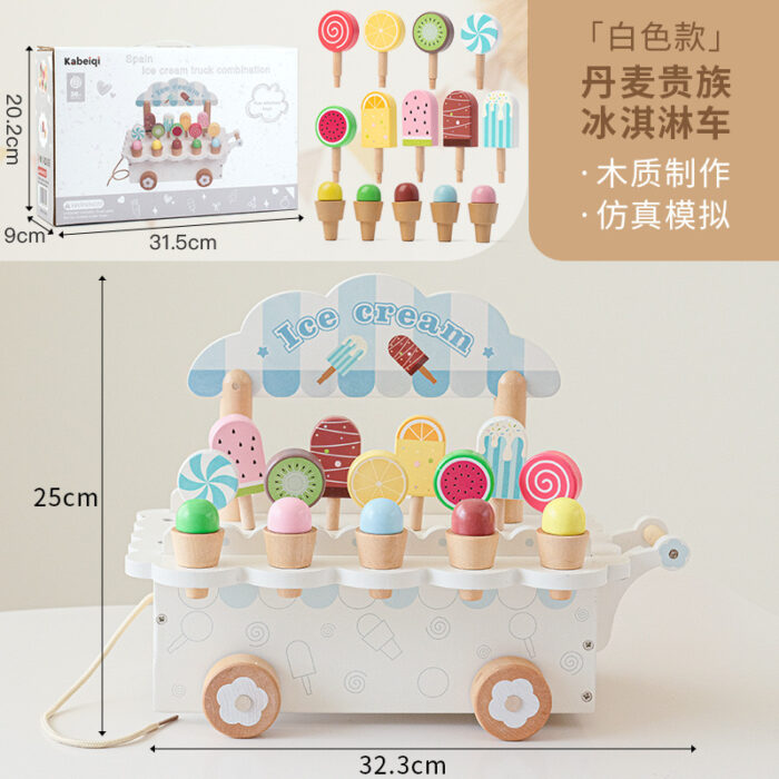 IMG_4774 Wooden Ice Cream Truck Combination - White - Image 4
