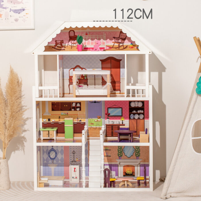 Doll House - Wooden White 4 Stories - Image 3