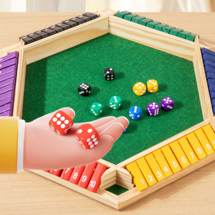 IMG_3170 Shut The Box Wooden Dice For 6 Players - Image 2