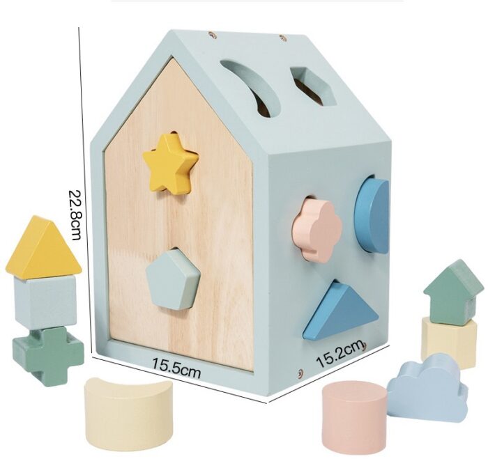 Toddler Wooden Shape Sorting House - Image 4