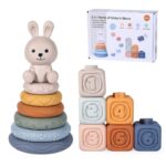 Soft Building Blocks - Bunny 2 in 1 Stacks of Circles & Blocks