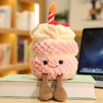 Plush Toy - Singing Birthday Cake Pink with Strawberry - with Light
