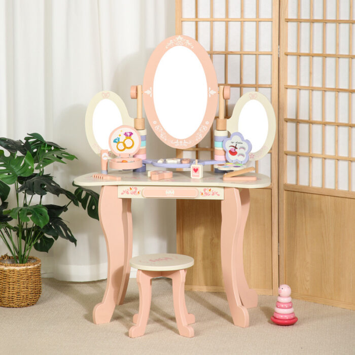 IMG_3136 (1) Vanity - Dresser Table - Wooden - Coral Color - Image 1