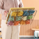 Lego Storage Box & Organizer - Transparent with Base on Top