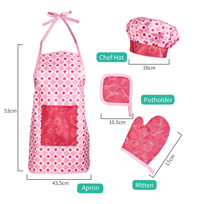 Costume Chef - Pink Pattern Apron Set - Image 2