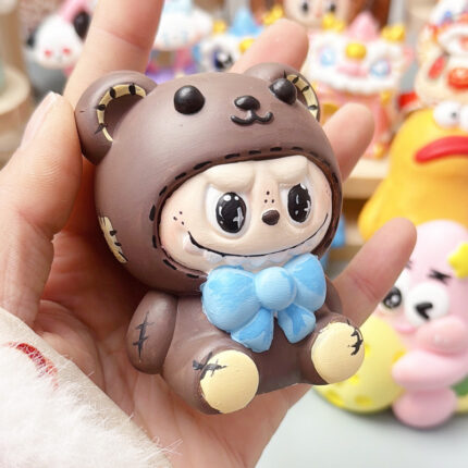 DIY Gypsum Labubu With Bear & Ribbon