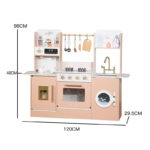 Wooden Kitchen - Pink with Coffee Counter , Cooler & Laundry Machine - Image 4