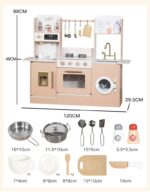 Wooden Kitchen - Pink with Coffee Counter , Cooler & Laundry Machine - Image 6