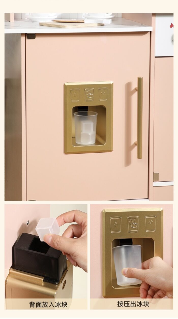 Wooden Kitchen - Pink with Coffee Counter , Cooler & Laundry Machine - Image 7