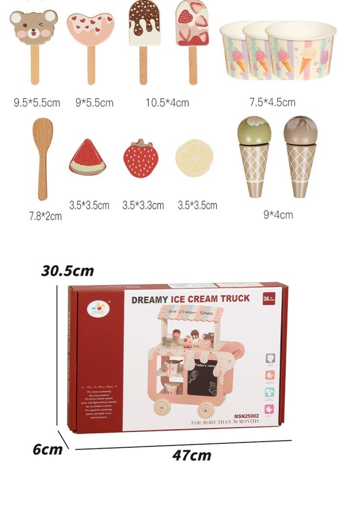 Dreamy Ice Cream Wooden Truck - Image 2