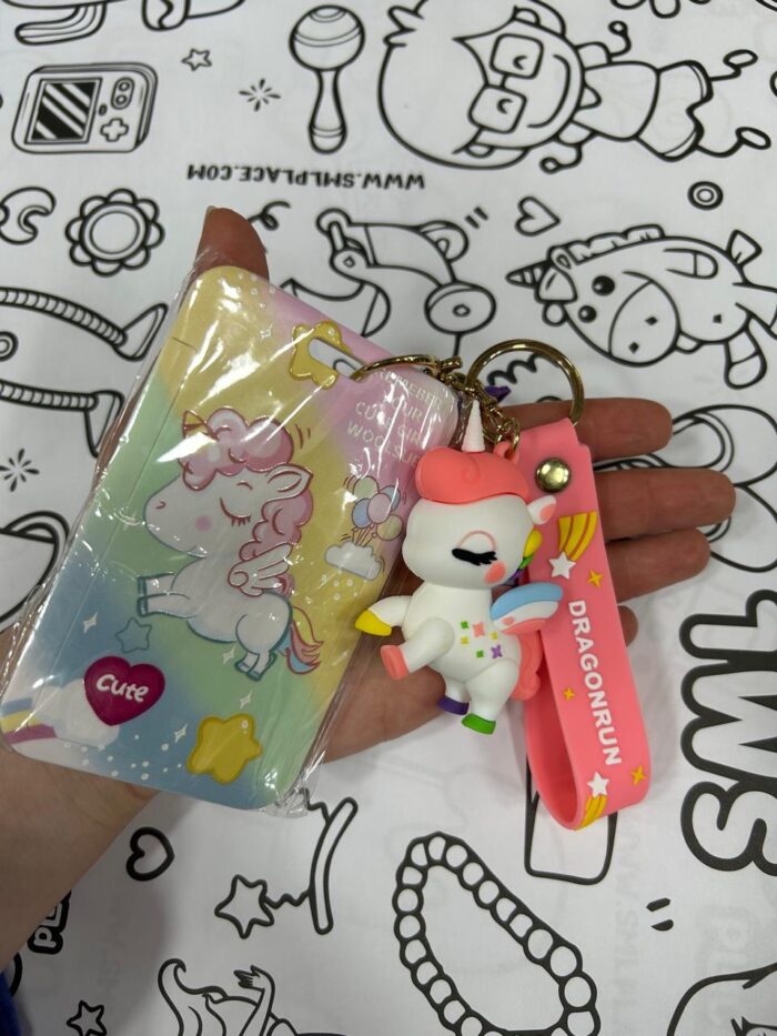cb0b6858-fd31-461d-bc27-a9536127df87 Key Chain - White Unicorn PINK - Image 1