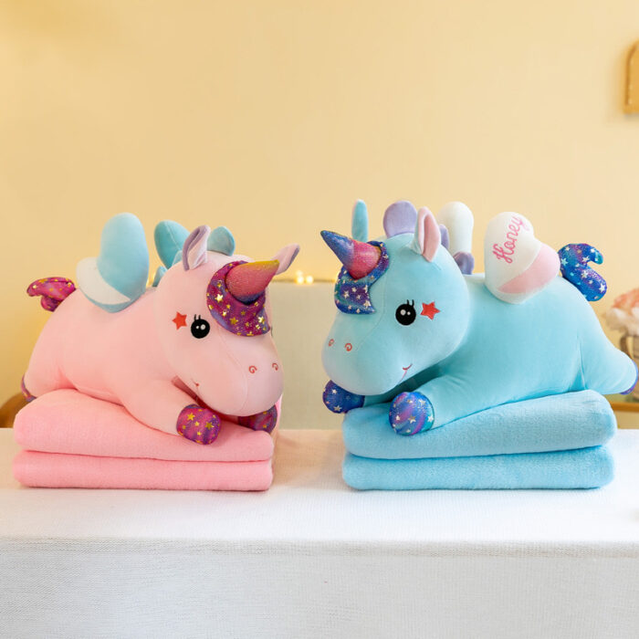 IMG_1102 Plush Toy With Blanket - Unicorn - Image 1