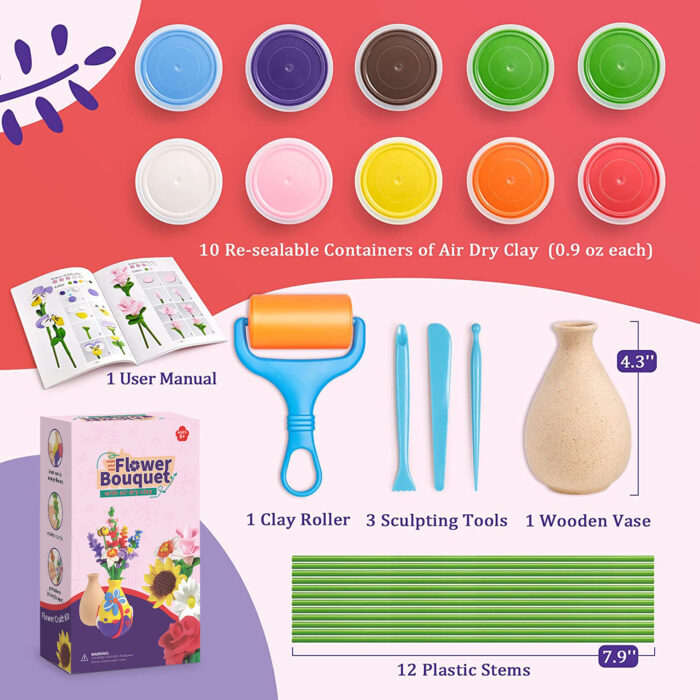 Flower Bouquet With Air Dry Clay - Image 4