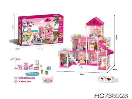 DIY Villa House - Pink - 218 Pcs
