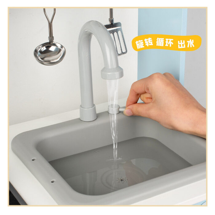 Wooden Kitchen - Blue With Laundry & Real Sink - Image 2