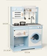 Wooden Kitchen - Blue With Laundry & Real Sink - Image 5