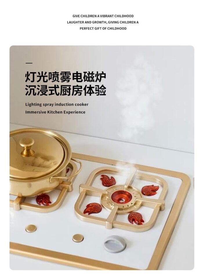 Wooden Kitchen - White With Gold & Real Sink - Image 5