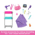 Barbie “Malibu” Stylist Doll & 14 Accessories Playset, Hair & Makeup Theme With Puppy & Styling Cart - Image 2