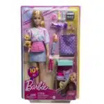 Barbie “Malibu” Stylist Doll & 14 Accessories Playset, Hair & Makeup Theme With Puppy & Styling Cart