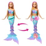 Barbie Flower Magic Mermaid Toy Doll With Surprise Blooming Flowers Feature & Pearl Headband Accessory - Image 3