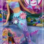 Barbie Flower Magic Mermaid Toy Doll With Surprise Blooming Flowers Feature & Pearl Headband Accessory