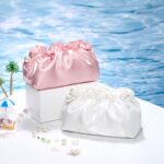 Makeup Bag - Satin With Pearl
