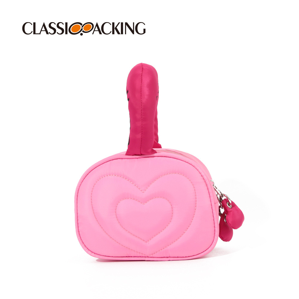 IMG_7778 (1) Makeup Bag - Pink Heart - Image 1