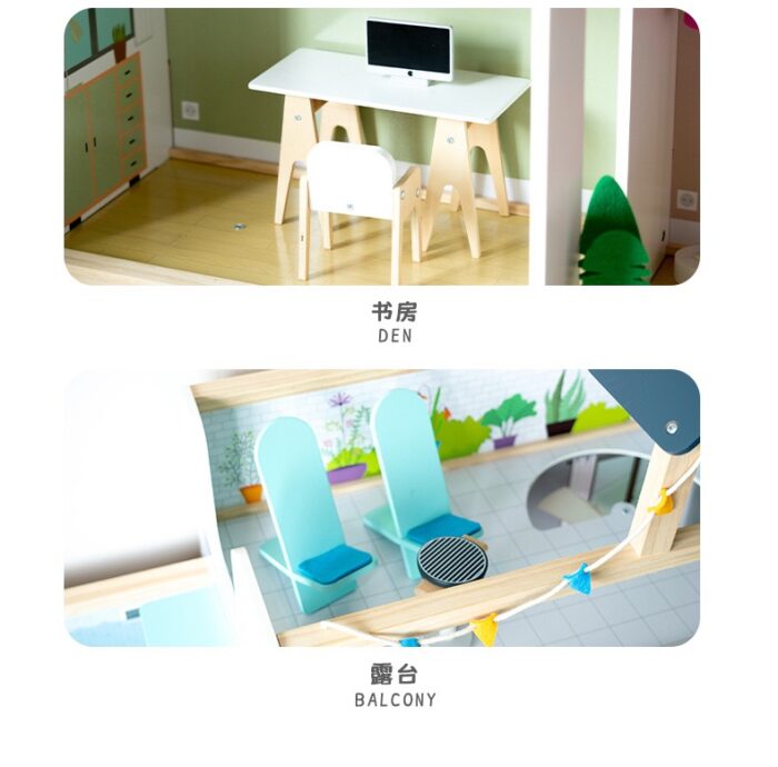 Wooden Doll House - Modern Four Story - Image 5
